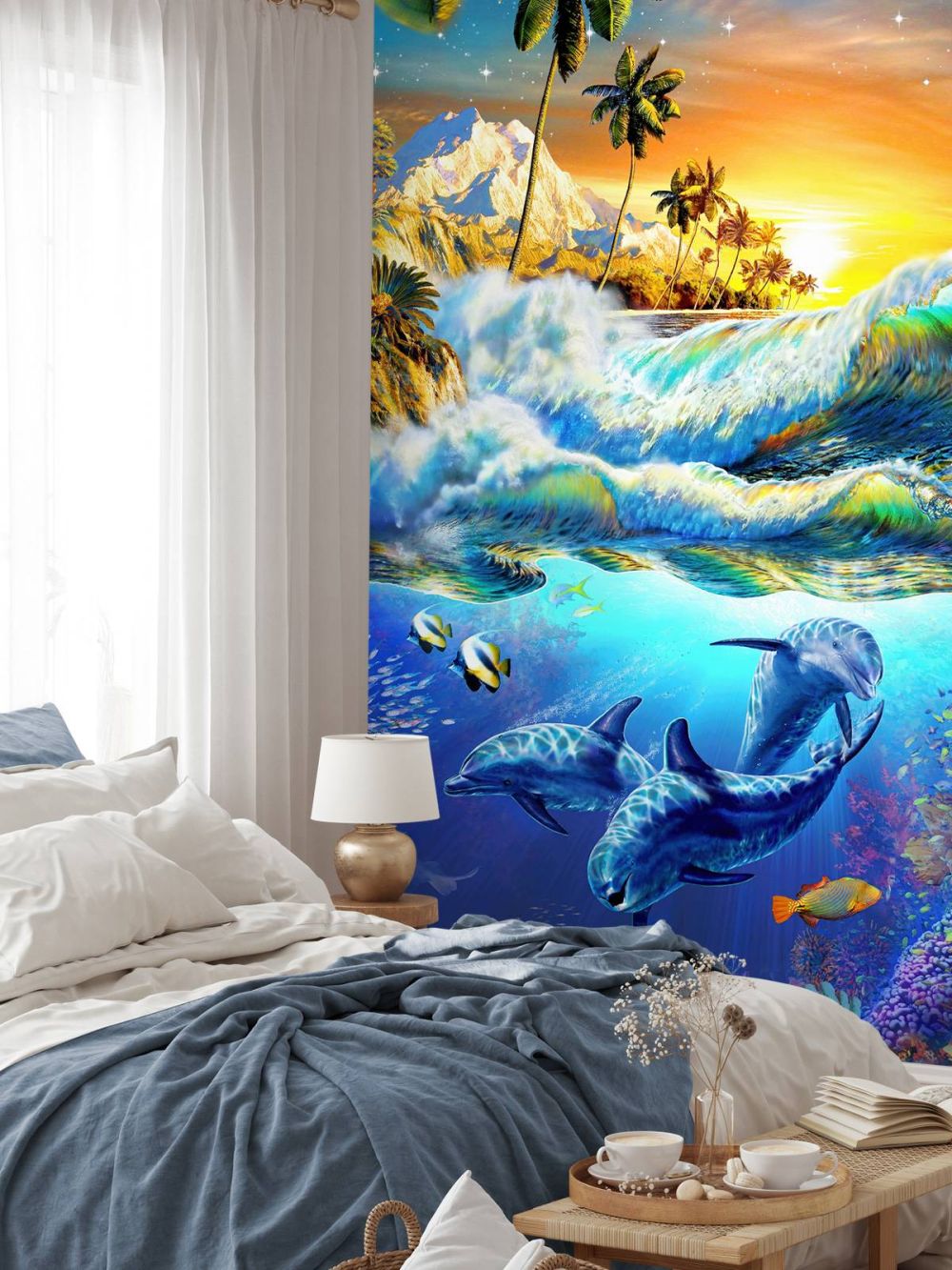 Hawaian Dawn_Waves and Dolphins