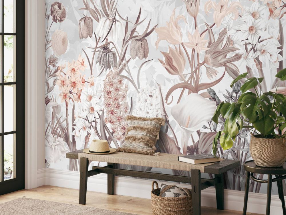 Spring Flowers - Ethereal Gray