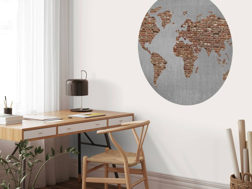 Wereldkaart met bakstenen