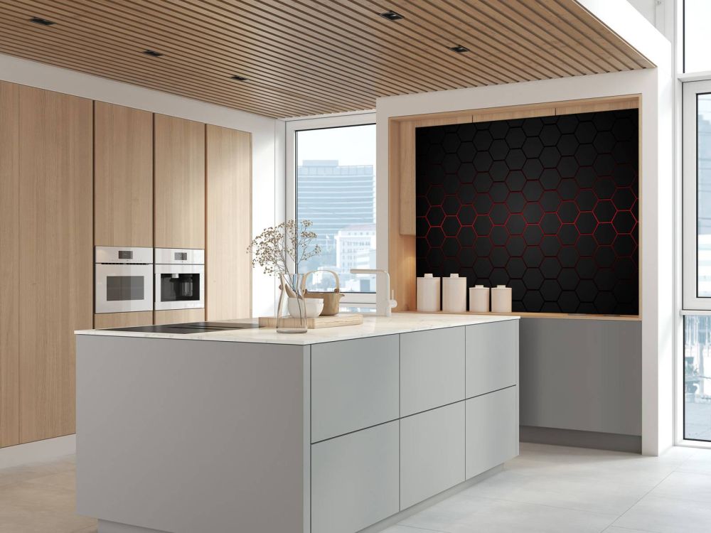 Rood gloeiende hexagons