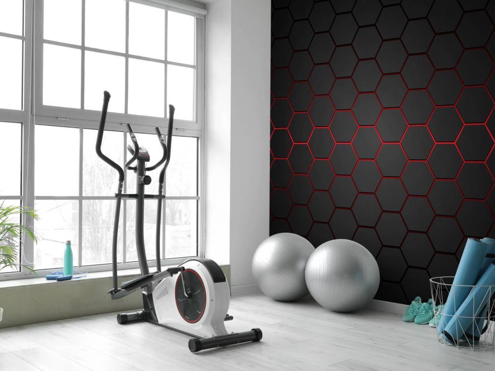 Rood gloeiende hexagons