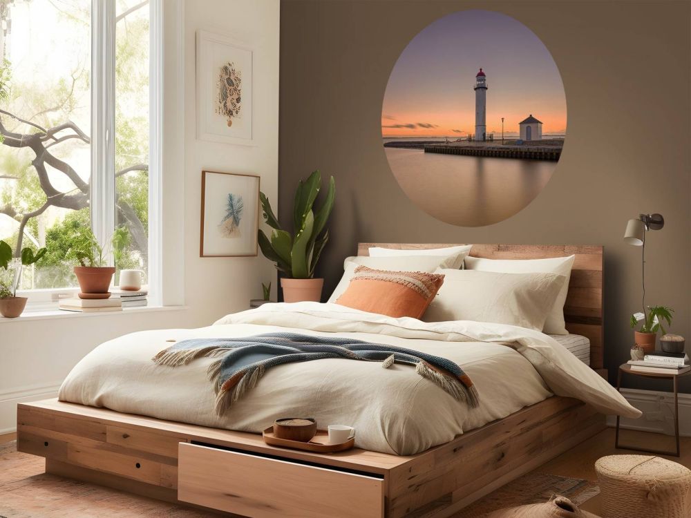 Vuurtoren bij zonsondergang
