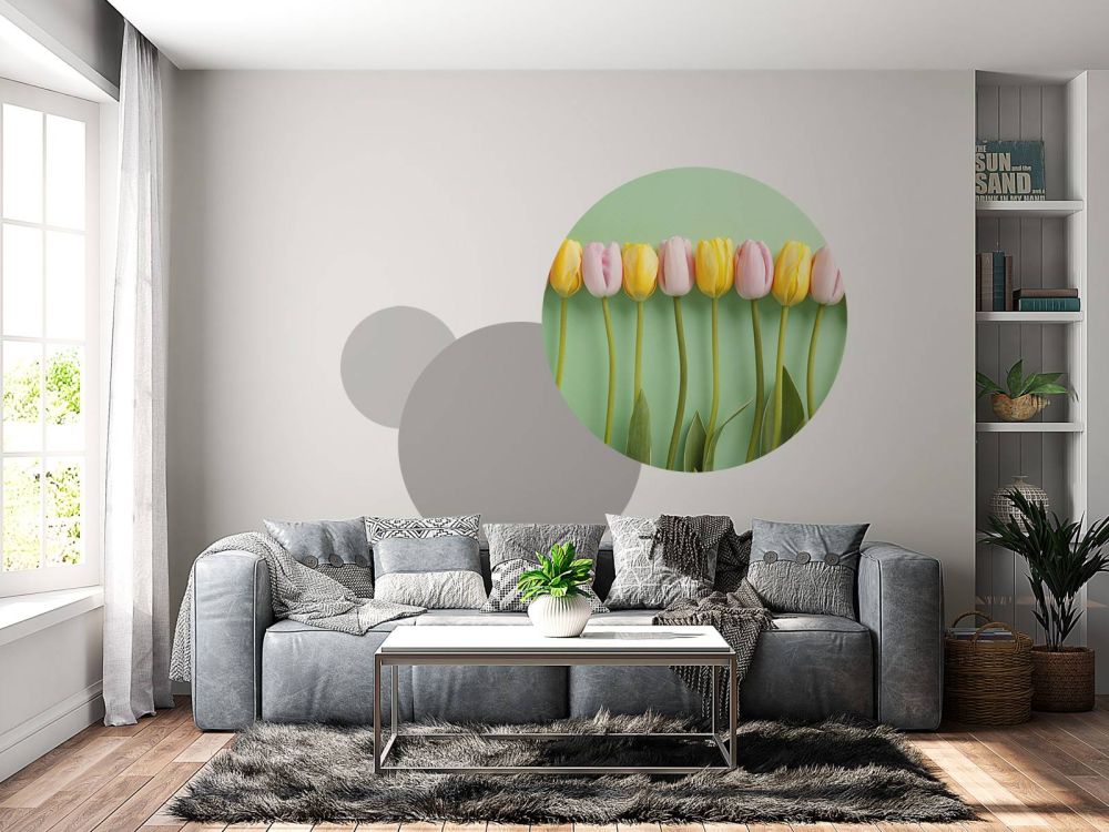 Tulpen op mintgroene achtergrond