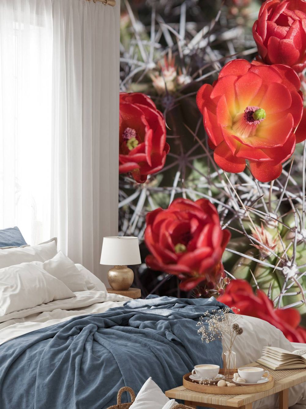Rode cactus bloemen