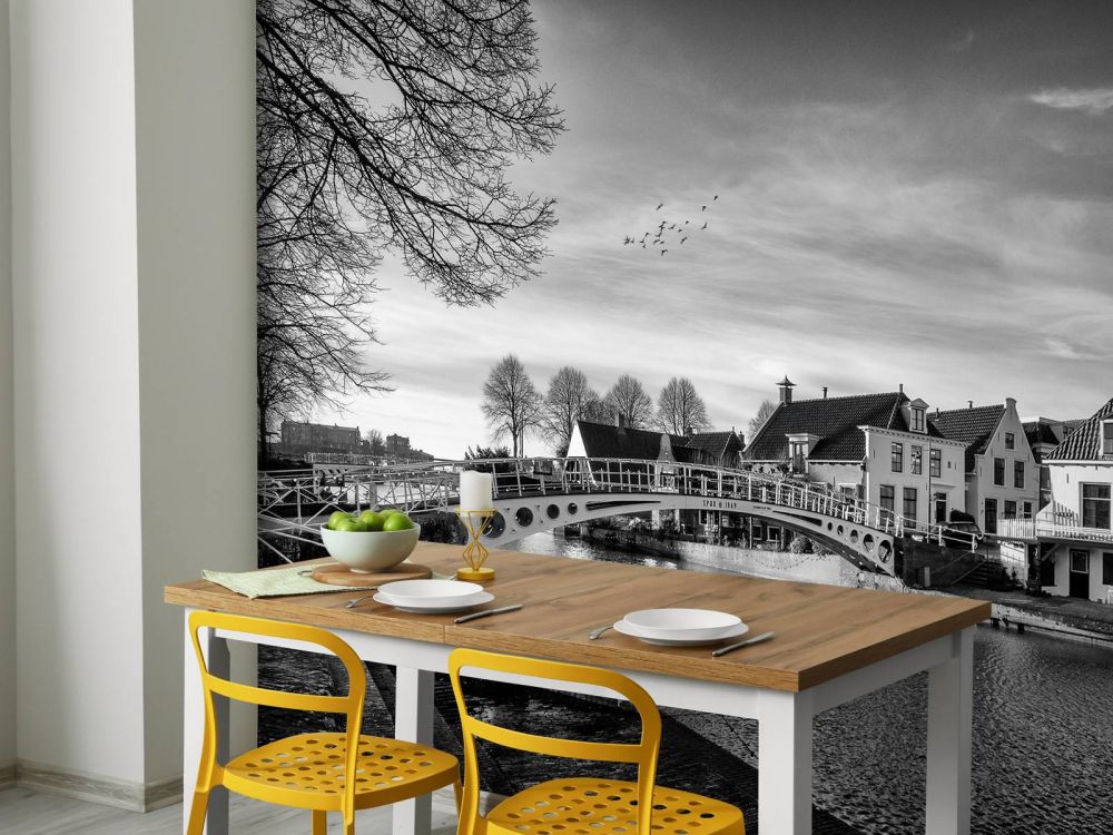 Vestingstad Dokkum Brug over Klein Diep Friesland 