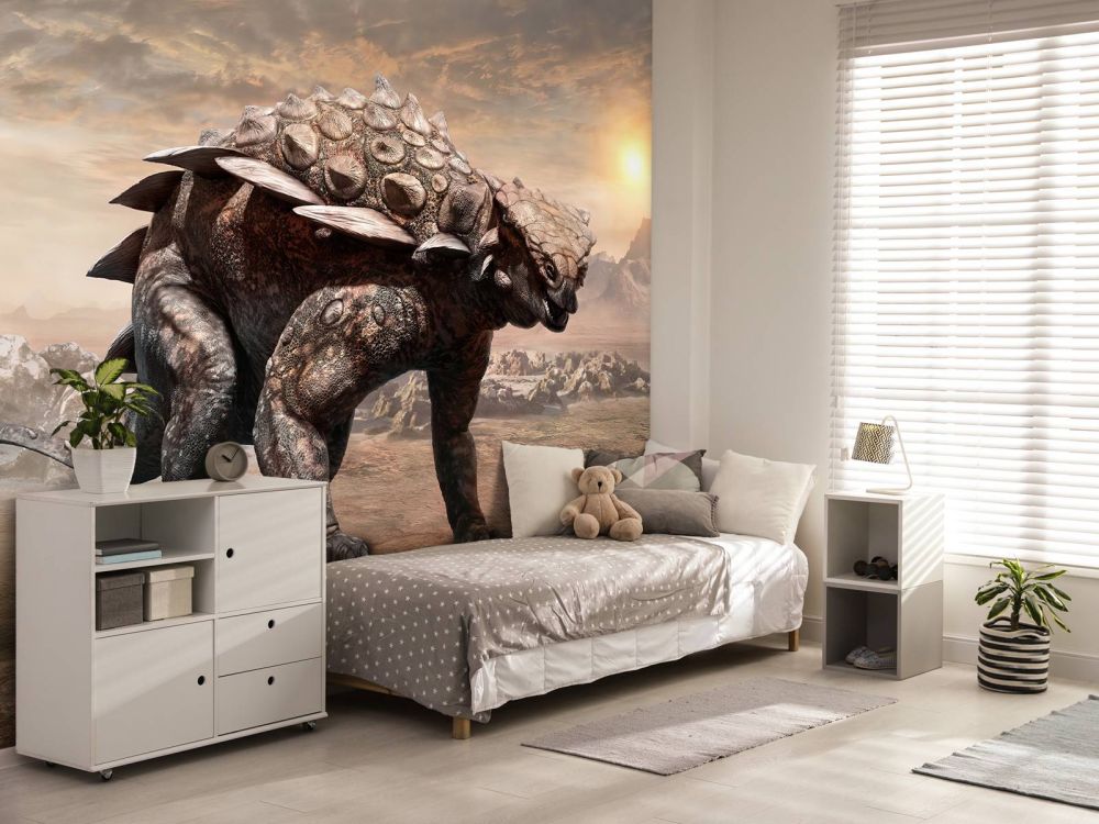 Dinosaurus in een verlaten gebied