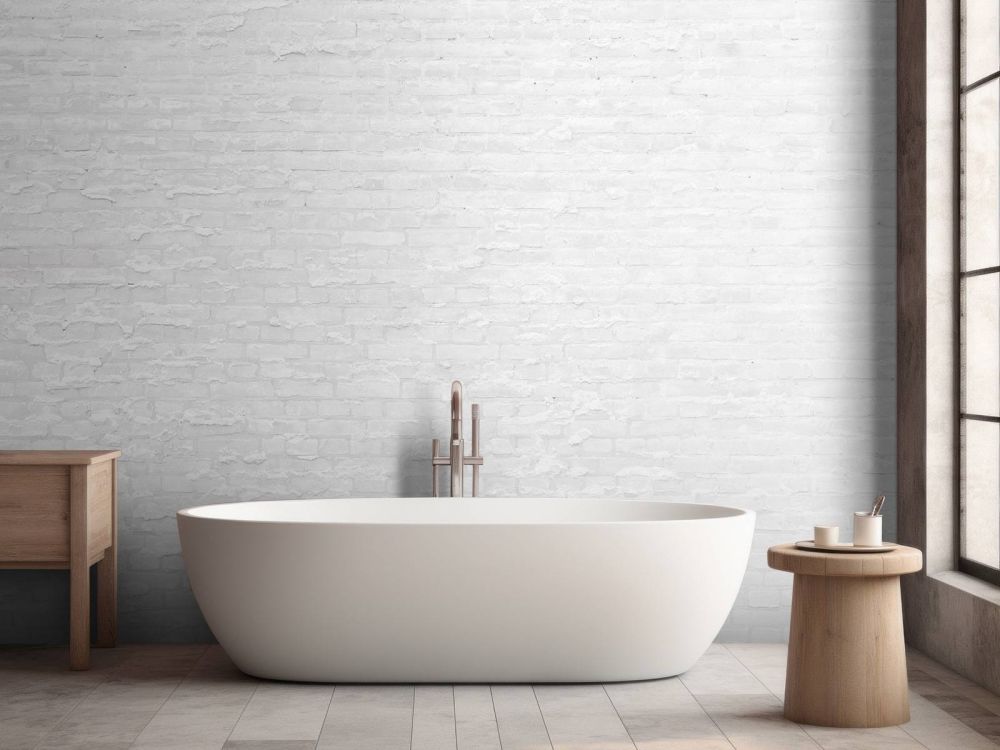 Witte stenen met cement