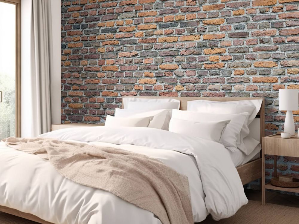 Gerestaureerde oude bakstenen muur