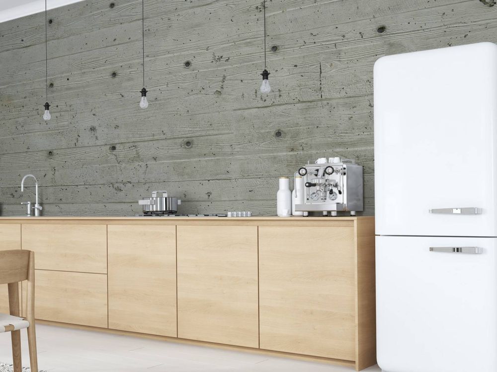 Beton met hout look